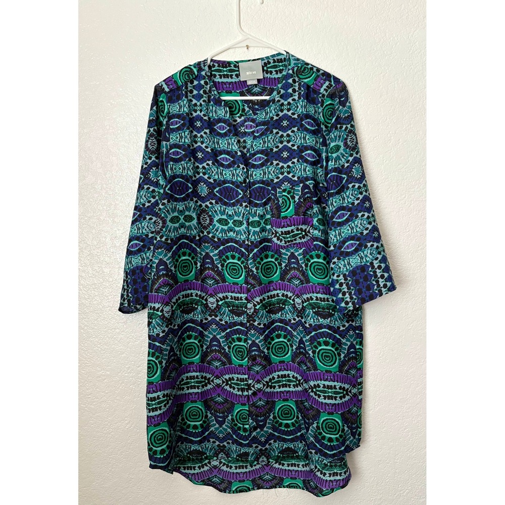 Maeve Anthropologie Aztec Shirt Dress Tunic Bohemian Career‎ Preppy Classic Sz M